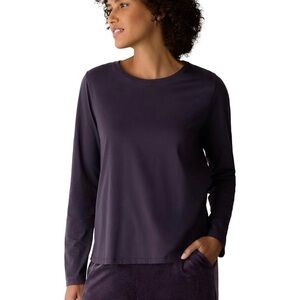 Vince Pima Cotton Long Sleeve Tee Navy Blue Size S